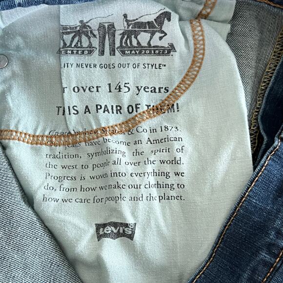 Levi's 513 High Waisted Slim Fit Denim Straight Jeans Men's Size 38 x 30 Blue - Picture 6 of 9